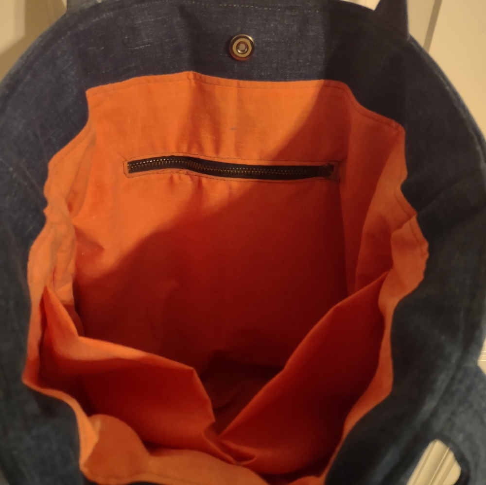 Handmade Upcycled Denim Tote Bag 13 - Picture 4 of 4